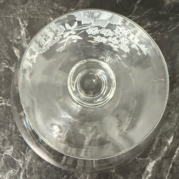 Floral Glass Goblet with Silver Rim - Picture 4 of 9